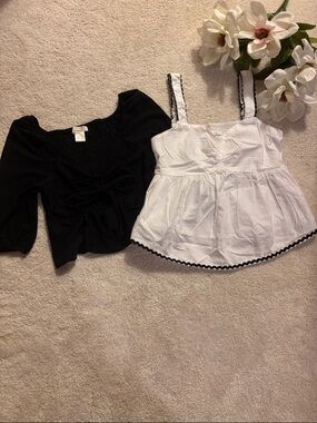 SET OF 2 Poplin Tops